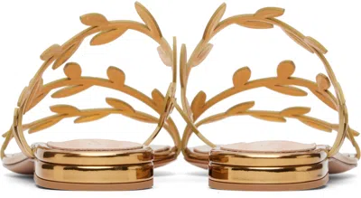 Gianvito Rossi Woman Sandals Gold Size 6 Leather In Animal Print