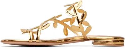 Gianvito Rossi Woman Sandals Gold Size 6 Leather In Animal Print