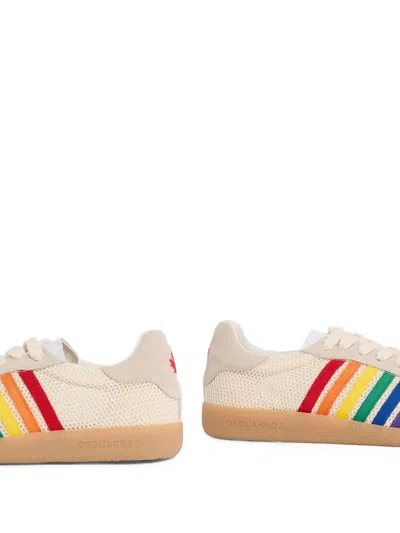 Dsquared2 Rainbow Striped Sneakers In Multi