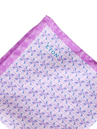 Eton Patterned Pocket Square In Pink