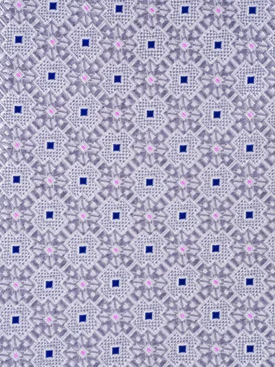 Eton Geometric Patterned Tie In Gray