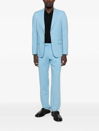 Sandro Button-fastening Blazer In Blue