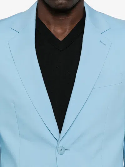 Sandro Button-fastening Blazer In Blue