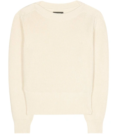 Isabel Marant Fidji Cotton And Wool-blend Sweater In White