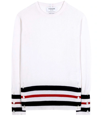 Shop Thom Browne Cashmere Sweater In White