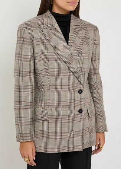 Anine Bing Asymmetric Prince Of Wales Jacket Women In Gray