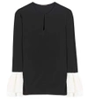 SAINT LAURENT Silk top with eyelet