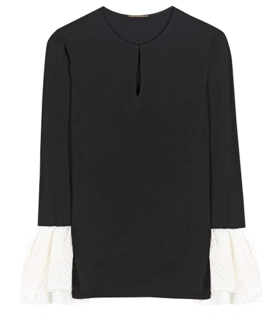 Shop Saint Laurent Silk Top With Eyelet In Eero