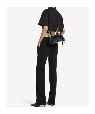 Balenciaga Mini Leather Bolero B Logo Zip Fastening Top Handle With Ring Detail In Black