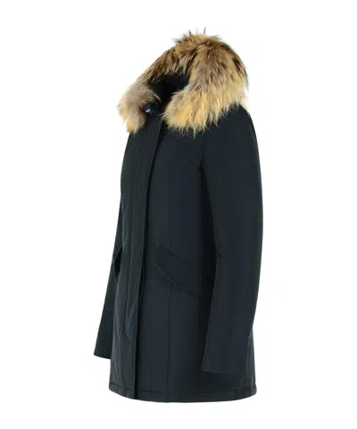 Woolrich Fur Collar Parka In Blue