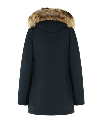 Woolrich Fur Collar Parka In Blue