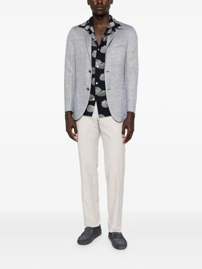 Lardini Single-breasted Buttoned Blazer In Blue