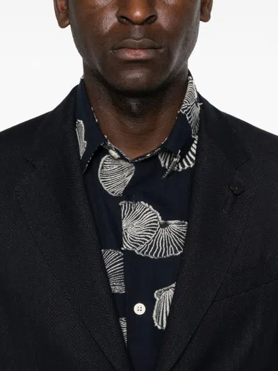 Lardini Blazer With Patch Pockets In Black