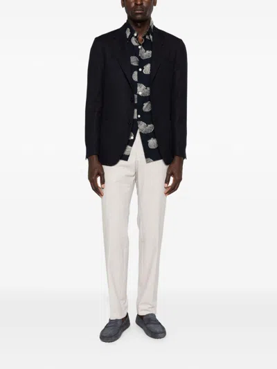 Lardini Blazer With Patch Pockets In Black
