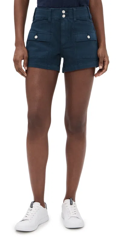 Paige Womens Vintage Navy Seascape Olivia High-rise Cargo Denim Shorts In Blue