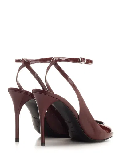 Alaïa Rounded Toe Sling Back Pumps Bordeaux In Burgundy