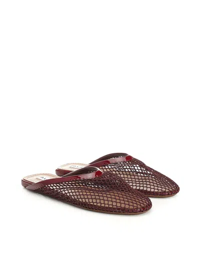 Alaïa Mesh Flat Mule Scarpe Basse Bordeaux In Multi