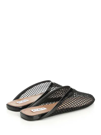 Alaïa Mesh Flat Mule In Black