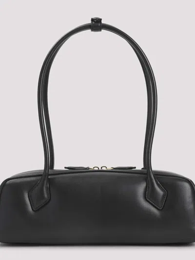 Alaïa Alaia Women Charcoal Suede Medium Le Teckel Shoulder Bag In Black