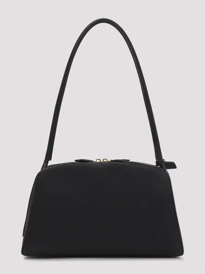 Alaïa Le Bouledogue Bowling Shoulder Bag In Nubuck Leather In Black