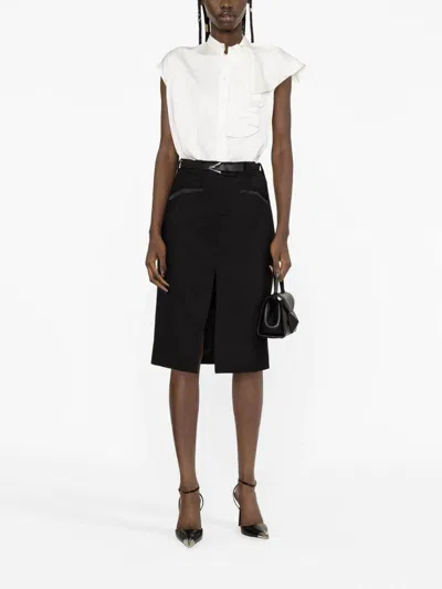 Alexander Mcqueen Sleeveless Ruffled Blouse In White