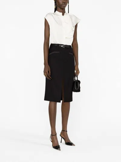 Alexander Mcqueen Sleeveless Ruffled Blouse In White