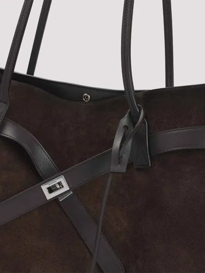 Balenciaga Dark Brown Bel Air Tote In Brown