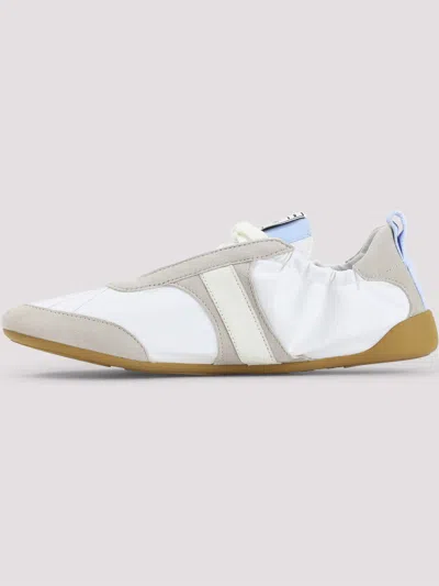 Chloé White Calf Leather Bos Taurus Athletic Sneakers In Multi