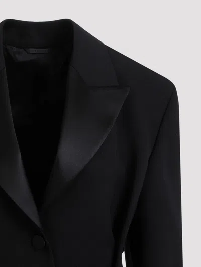 Givenchy Pleated Single-breasted Wool Blazer In Black
