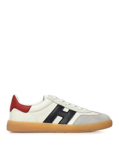 Hogan Cool Leather Sneakers With Nappa And Suede Inserts In White