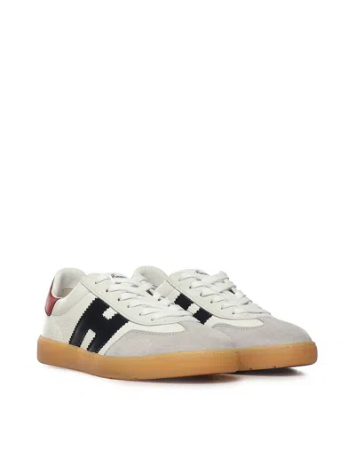 Hogan Cool Leather Sneakers With Nappa And Suede Inserts In White