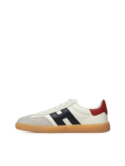 Hogan Cool Leather Sneakers With Nappa And Suede Inserts In White