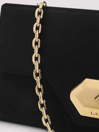 Lanvin Black Solid Clutch In Black