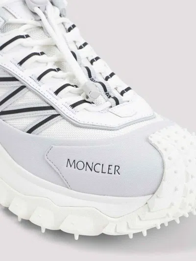 Moncler Light Grey Real Leather Trailgrip Gtx Low Top Sneakers In Gray