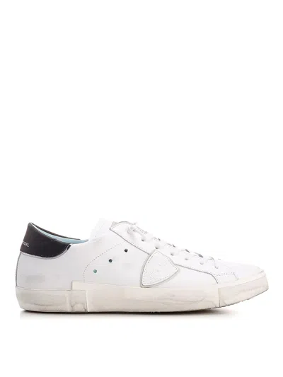 Philippe Model Distressed Effect Low-top Sneakers In White