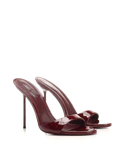 Paris Texas Woman Sandals Burgundy Size 8 Leather In Black