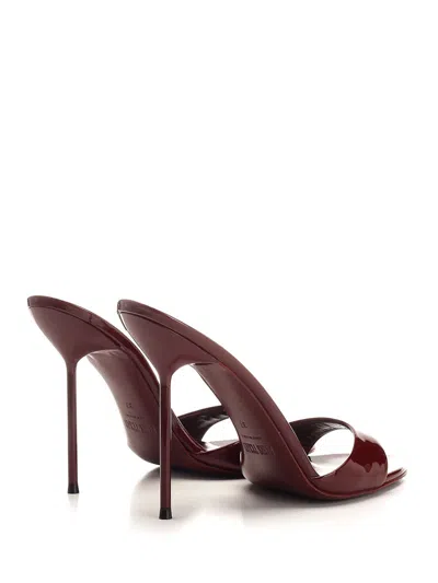 Paris Texas Woman Sandals Burgundy Size 8 Leather In Black
