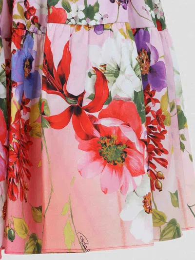 Roberto Cavalli Floral-print High-rise Gathered Midi Skirt In Multi