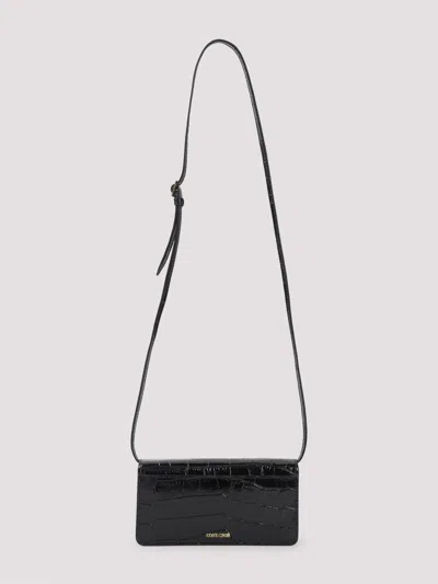 Roberto Cavalli Black Leather Roar Mini Bag