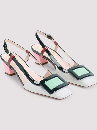 Roger Vivier Belle Vivier 45 Slingback Pumps In Patent Leather In Multi