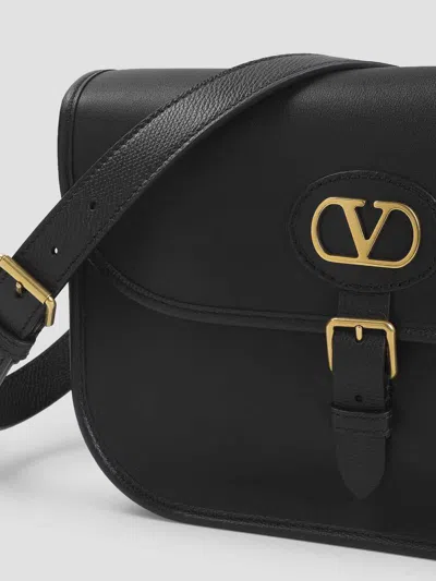 Valentino Garavani Antibes Leather Crossbody Bag Adjustable Strap In Black