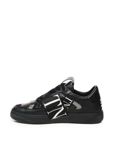 Valentino Garavani Man Sneakers Black Size 7 Leather, Textile Fibers