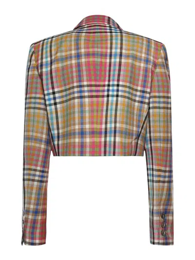 Vivienne Westwood Long Sleeve Cut Off Jacket Heather Check 44 Women In Multi