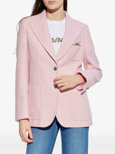 Versace Wool Jacket In Pink