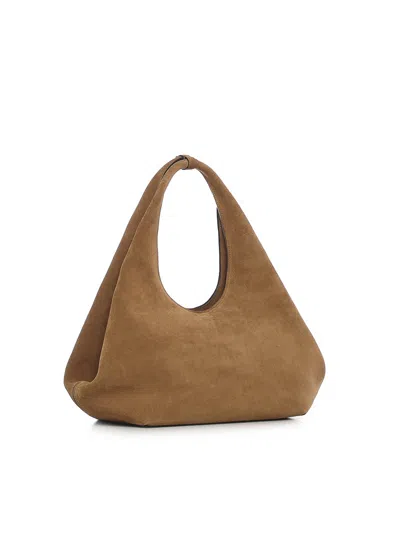 Coperni Folded Suede Bag In Brown