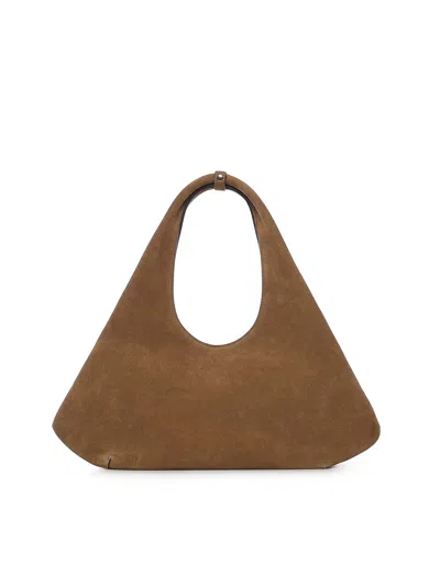 Coperni Folded Suede Bag In Brown