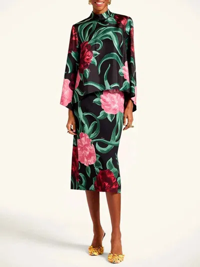 La Doublej Make An Exit Silk Blouse With Floral Print In Multi