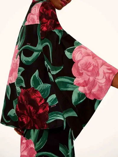 La Doublej Make An Exit Silk Blouse With Floral Print In Multi