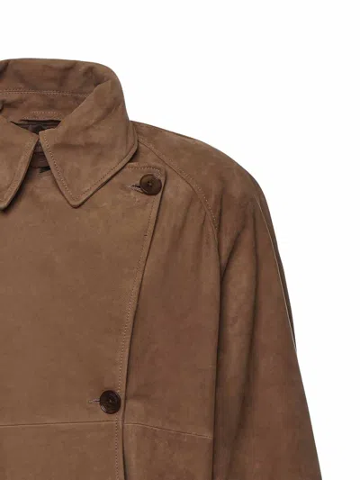 Rotate Birger Christensen Leather Jacket In Brown