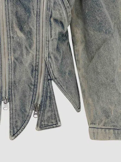 Y/project Vintage Beige Tudor Zip Denim Jacket In Blue